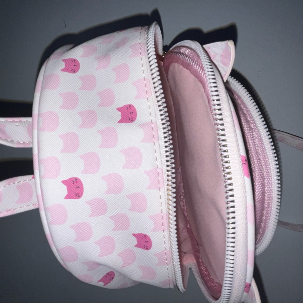 Pink Cat Patterned Backpack - image 8
